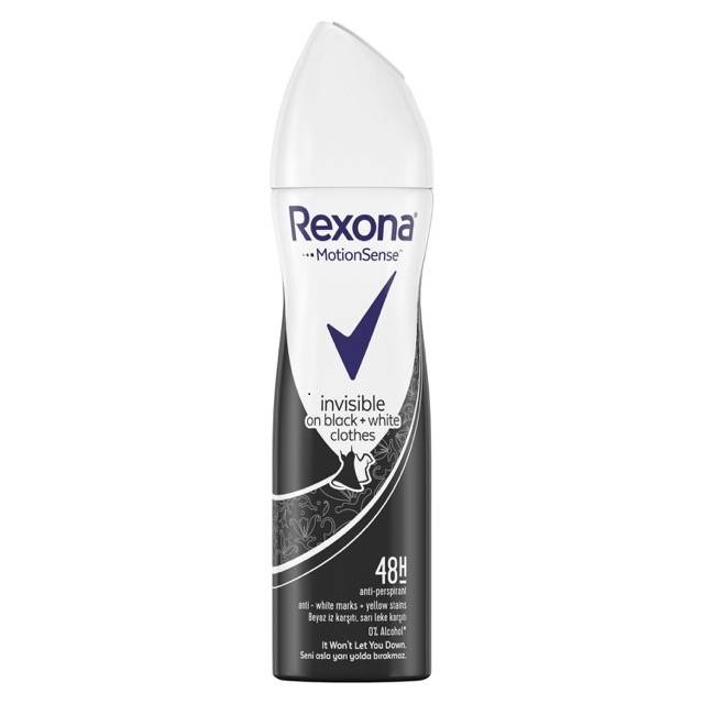 Rexona Sprey Deodorant 150 ml Kadın Invisible Black White Kötü Koku Karşıtı Koruma