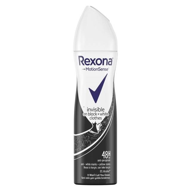 rex-jpg.jpg Rexona Sprey Deodorant 150 ml Kadın Invisible Black White Kötü Koku Karşıtı Koruma - Görsel 1