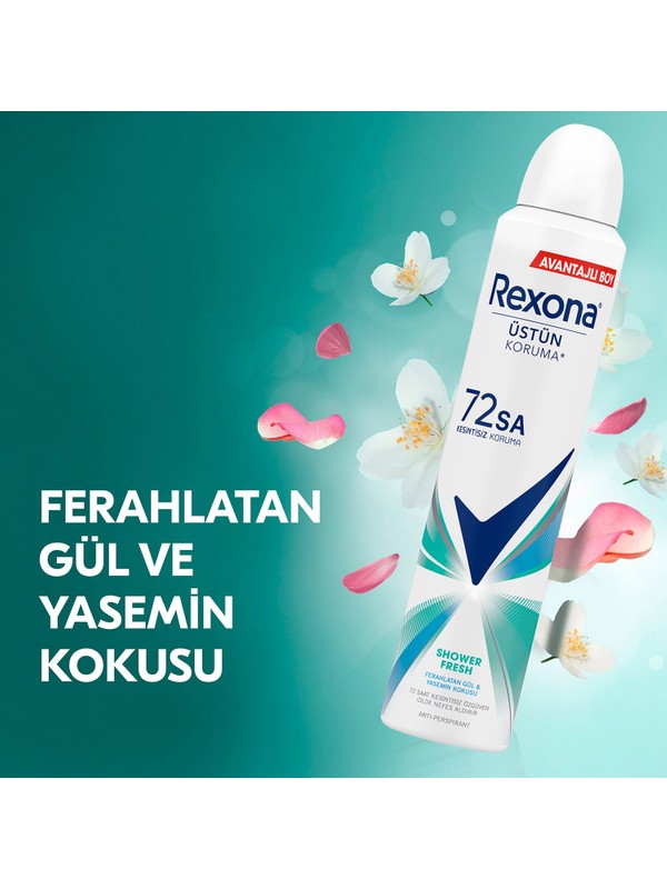 s-375-600-800-110000393224843-jpg.jpg Rexona Kadın Sprey Deodorant Shower Fresh 72 Saat Kesintisiz Üstün Koruma 200 ml - Görsel 1