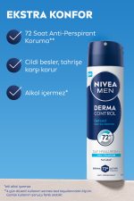 Nivea Erkek Sprey Deodorant Derma Control Defend 150ml,Hyaluron,Pro Vitamin B5,72 Saat Anti-perspirant - Görsel 2