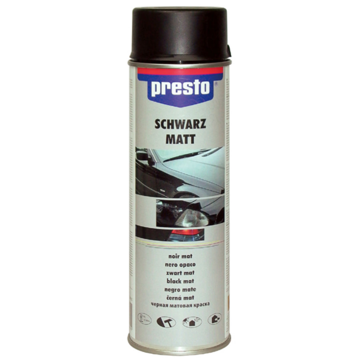 presto-428955-1-jpg.jpg Presto Siyah Mat Sprey Akrilik Sprey Boya (500ML) - Görsel 1