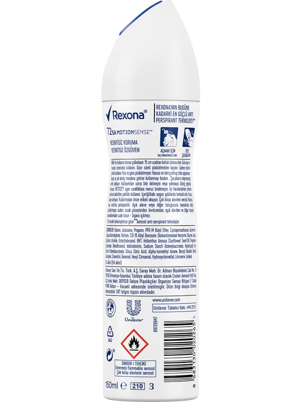 s-431-600-800-110000463011659-jpg.jpg Rexona Kadın Sprey Deodorant Invisible Beyaz İz Sarı Leke Karşıtı 72 Saat Kesintisiz Üstün Koruma 150 ml - Görsel 1
